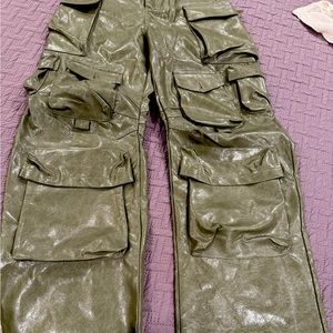 Light green faux leather pants brand new size 12.